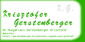 krisztofer gerstenberger business card